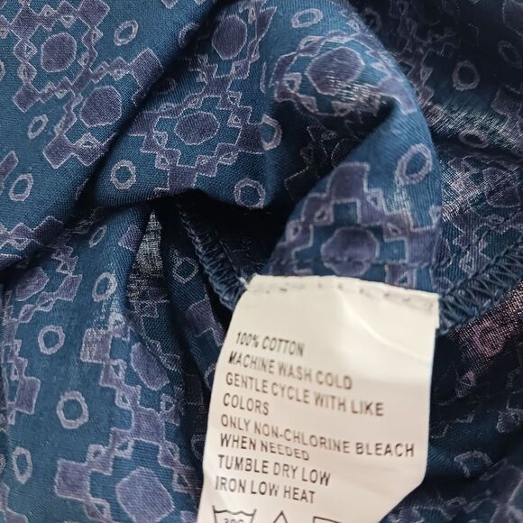 Izod short sleeve indigo yourneys blue printes blouse size 3X - Picture 3 of 8